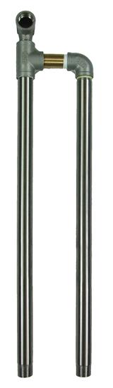 Inox aansluitbuis 1/2" 2 uitg. bu.dr.