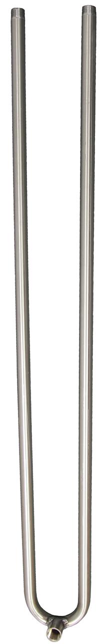 Inox U aansluitbuis 3/4"  2x bu.dr./1x bi.dr.