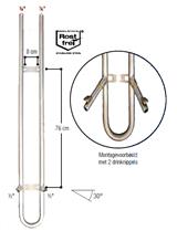 Inox U aansluitbuis 3/4" 2 x nippel