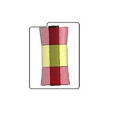 KM Verticale borstel 65 cm geel rood