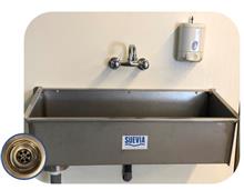 Wasbak inox 100 cm incl gootsteen afvoer