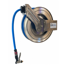 Automatische slanghaspel RVS  1/2" met 20 mtr slang+spuit