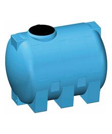 Wateropslagtanks rond liggend, blauw