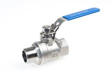 Inox kogelkranen 2 delig bi/bu